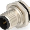 Circular connector, 5 pole, solder connection, screw locking, straight, T4140012051-000