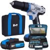 Zestaw promocyjny Wkrętarka akumulatorowa MacAllister 18V z udarem + 2 akumulatory 1,5Ah + Zestaw wierteł Erbauer 100 sztuk