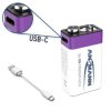 USB-C® Akku, Li-Ion Ansmann E-Block USB-C 1315-0005, 400 mAh, 9 V, 1 szt.