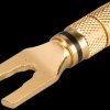Cable lug, gold-plated, black coloured ring, Ø = 5 mm