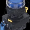 YW1L-AF2E10QM3S YW-22mm, PBI, ext. w. full shroud, plastic, maint, 1NO, LED 230/