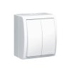 AQUARIUS Wyłącznik schodowy podwójny bryzgoszczelny IP54 bez piktogramu 10AX 250V zaciski śrubowe biały AQW6/2/X/11 KONTAKT SIMO