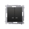 SIMON 54 Wyłącznik podwójny świecznikowy czarny z podświetleniem LED do wersji IP44 (moduł) DW5BL.01/49 KONTAKT SIMON