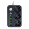 PRZEDŁUŻACZ SIECIOWY ELEKTRYCZNY 3 GNIAZDKA 6 USB 2M LP F24U6 LP
