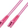 FO patch cable, LC/UPC-Duplex to LC/UPC-Duplex, 5 m, OM4, multimode 50/125 µm, 61555D-5,0M4