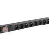 Listwa zasilająca RACK PDU 19 cali 1U 16A 8x230V PL 2m czarna PDU-08E-0200-BK