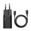 Ładowarka USB-C siec. 5V/3A + Kabel USB-C/USB-C Baseus