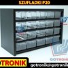 P20 Szafka metalowa zawierająca 20 transparentnych szufladek