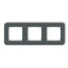 Mini Ramka Uniwersalna Potrójna Zaokrąglona Z Tworzywa Grafitowy Mat 28Mrtz-3