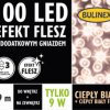 Lampki choinkowe Flesz LED 100l z gniazdkiem ciepły biały flesz 9W 9,9m 230V/31V 9W IP 44 na zewnątrz i do wnętrz 13-135