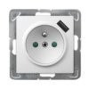 IMPRESJA Gniazdo pojedyncze z uziemieniem z przesłonami z ładowarką USB białe GP-1YZPUSB/m/00 OSPEL