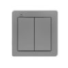 DECO Nadajnik 2-klawiszowy 4-kanałowy do systemu Exta Free szary mat 27DEF-2 KARLIK