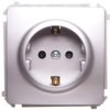 Simon Basic Gniazdo wtyczkowe z uziemieniem Schuko z przesłonami torów 16A 250V srebrny mat BMGSz1z.01/43