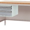 Manuflex ZB4675.9006 Gehäuse-Unterbau für ALU-Arbeitstische, Nutzhöhe 300 mm mit 3 Schubfächern, für Tischtiefe 600 mm
