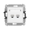 MINI Mechanizm gniazda komputerowego podwójnego 2xRJ45, kat. 6A, 8-stykowy biały mat 25MGK-8 KARLIK