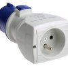 Adapter do przedłużacza sieciowego 16A Wtyczka, gniazdo 250 V 1 x 2P + E, 1 x 2P + E Scame Niebieski IP20