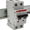 Wyłącznik nadprądowy MCB, Typ D, 2-biegunowy, 6A, 400V, 125V, na szynę DIN, ABB S202-D6, S200
