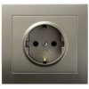 KIER Gniazdo pojedyncze z uziemieniem schuko satyna light GP-1WS/45 OSPEL
