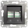 SEDNA Płytka centralna podwójna pod wkład komputerowy RJ45 AMP,MOLEX grafitowa SDN4400670