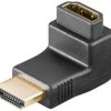 Adapter kątowy HDMI, pozłacany