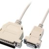 Printer cable, 1.8 m, D-Sub plug, 25 pole to D-Sub socket, 9 pole, EK150.1,8
