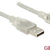 Kabel Delock USB 2.0 typu a - złącze męskie mini-B USB 2.0, 5 m, przezroczysty