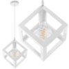 Lampa Wisząca Talus Geometryczna Kwadrat Zwis Do Led Biała 1X E27 Lumiled