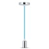 Lampa dekoracyjna wisząca oprawka chrom + przewód niebieski dł:1000mm E27 max 60W IP20 V-TAC VT-7338-BL