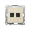 SIMON 55 Gniazdo telefoniczne podwójne RJ12 szampański mat TF2.01/144 KONTAKT SIMON