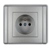 FLEXI Gniazdo pojedyncze z uziemieniem (przesłony torów prądowych) srebrny metalik 7FGP-1zp KARLIK