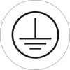 Label grounding symbol, symbol: GND, Ø 12.5 mm, plastic, 084.62-7-12,5-A4/30, package with 30 pieces