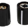 Pokrętło potencjometru oś: 4mm średnica: 11.5mm Okrągłe Nylon Czarny Sifam
