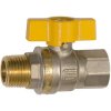 Ball valve, L 78 mm, 5 bar, brass, nickel-plated, for pipe systems, 133195