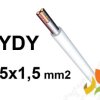 Przewód YDY żo 5x1,5 mm2 (450/750V) instalacyjny okrągły biały NYM-J (bębnowy) PC0407001 PRYSMIAN