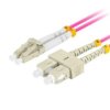 PATCHCORD ŚWIATŁOWODOWY MM LC/UPC-SC/UPC DUPLEX 3.0MM OM4 50/125 LSZH 5M FIOLETOWY LANBERG FO-LUSU-MD41-0050-VT