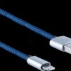 BS14-50022 USB A connector > Lightning connector, nylon, blue, 2 m