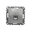 Gniazdo komputerowe RJ45 kat. 5e STP, srebrne aluminium, Sedna Design i Elements SDD113451S