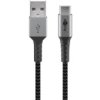Kabel Tekstylny Usb-C ™Na Usb-A Z Metalowymi Wtyczkami (Szary / Srebrny) 2 M...