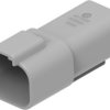 Socket, 4 pole, straight, 2 rows, gray, DT04-4P