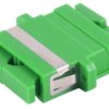 Fiber optic connector, SC socket to SC socket, OS1/OS2, singlemode, ceramic, green, BS07-60061
