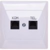 AKCENT Gniazdo teleinformatyczne RJ45 + RJ11 białe GPKT-A/K/00
