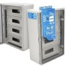 Obudowa ABS modułowa 17x4 z szyną TH 400x600x200 z ocynkowaną płytą montażową - transparentne drzwi PC - szara EDO777029 EDO