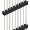 Pin header, 9 pole, pitch 2.54 mm, straight, black, SL132359Z