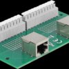 67014 RJ50 2x female / 2x terminal block, top hat rail