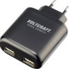 VOLTCRAFT SPAS-2400/2+ Ładowarka USB 24 W 2x USB-A czarny dom