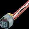 Sensor actuator cable, AMP connector socket, straight to open end, 6 pole, 2 m, PVC, gray, E12565