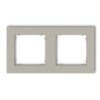 Mini Ramka Uniwersalna Podwójna Kwadratowa Z Tworzywa Taupe 60Mr-2