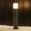 Lampa Ogrodowa LED Słupek E27 TUBA NISKA Grafit 44cm DALLAS GOLDLUX (Polux) Z Czujnikiem Ruchu I Zmierzchu