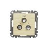 Gniazdo R/TV/SAT przelotowe(10dB), brzoza, efekt drewna, Sedna Design i Elements SDD180488