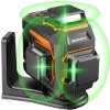 GOCHIFIX 3x360 12 Linia 3D Samopoziomujący Zielony Poziom Laserowy z Ostrym 520 Laserowym Prętem, Baterią 5200mAh i Trybem Impul